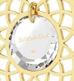 Whats My Love Language,ג€Ich Liebe Dichג€, 24k Engraved Pendant, Great Gifts for Girlfriend, Nano Jewelry