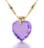 "I Love You" in Japanese, 14k Gold Necklace, Zirconia