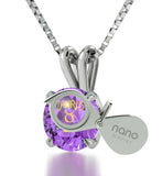 "What to GetWife for Christmas, Real14k White GoldNecklace, PurpleStoneJewelry, BirthdayGift for TeenageGirl"