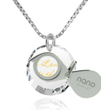 Top Gifts for Wife, 24k Imprint,14k White Gold Necklace, Romantic Birthday Ideas for Girlfriend, Nano Jewelry
