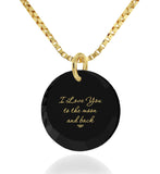 "I Love You to the Moon and Back", Gold Filled Necklace, Zirconia,