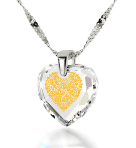 "Heart Necklaces for Girlfriend,ג€I Love You Moreג€, 24k Imprint, Love Gifts for Wife, Nano Jewelry"